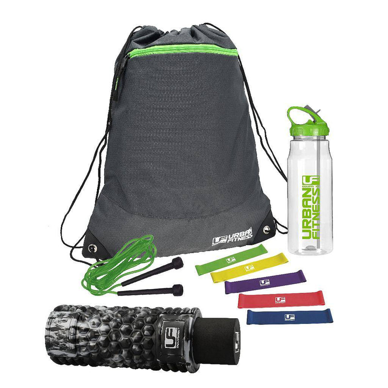 Urban Fitness 5pc Essential Set - Charcoal Black/Green-SuperStrong Fitness