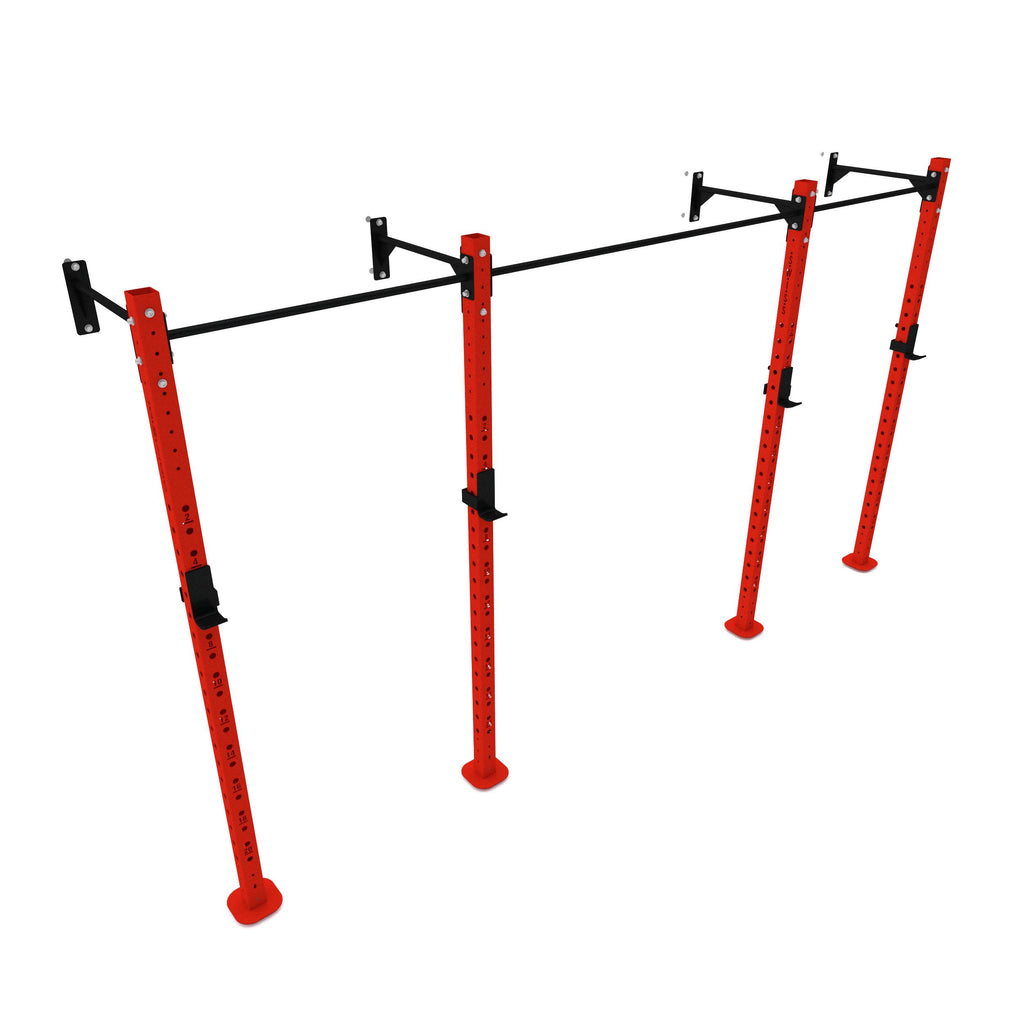 Wall Mounted Squat Rack(Modular)-2 Bay-Red-SuperStrong Fitness