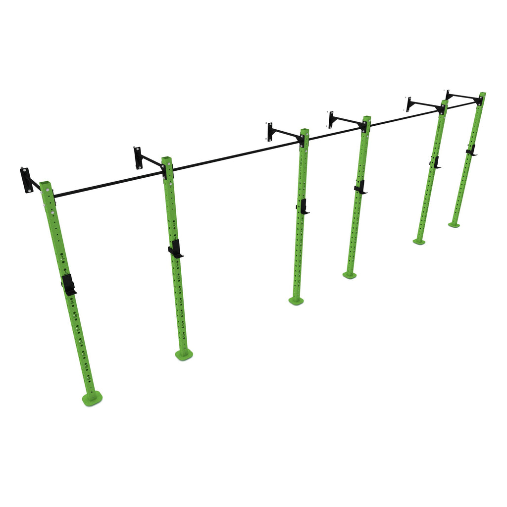 Wall Mounted Squat Rack(Modular)-3 Bay-Green-SuperStrong Fitness