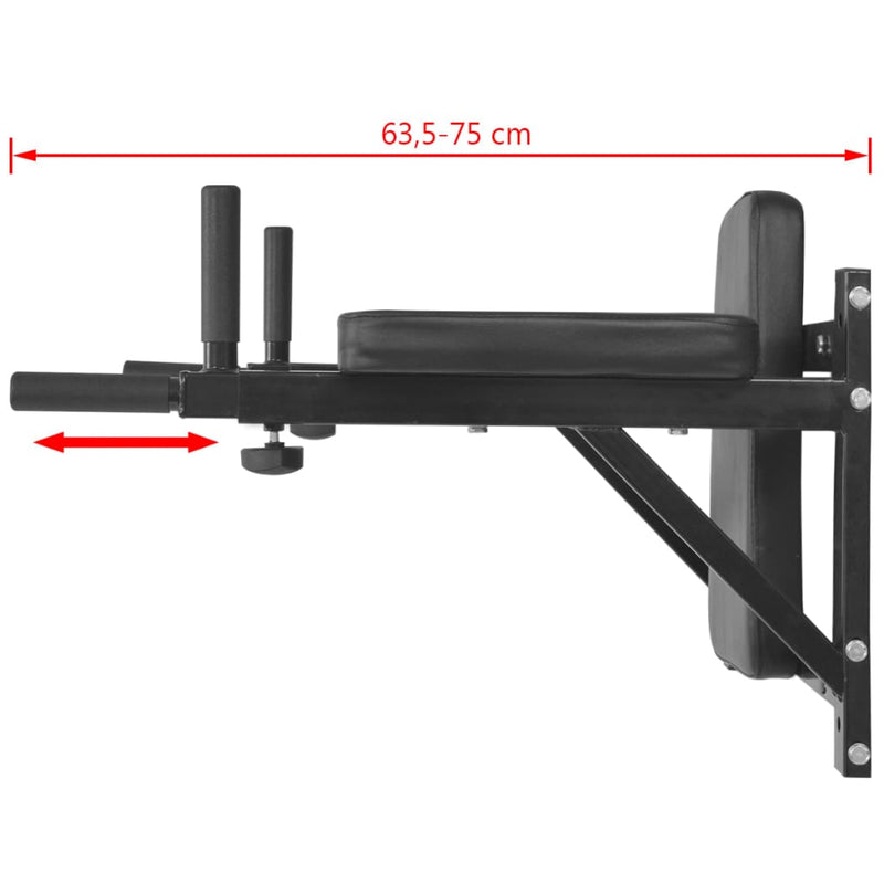 Wall-mounted Fitness Dip Station - Black-SuperStrong Fitness